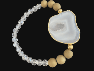 druzy and bead bracelet